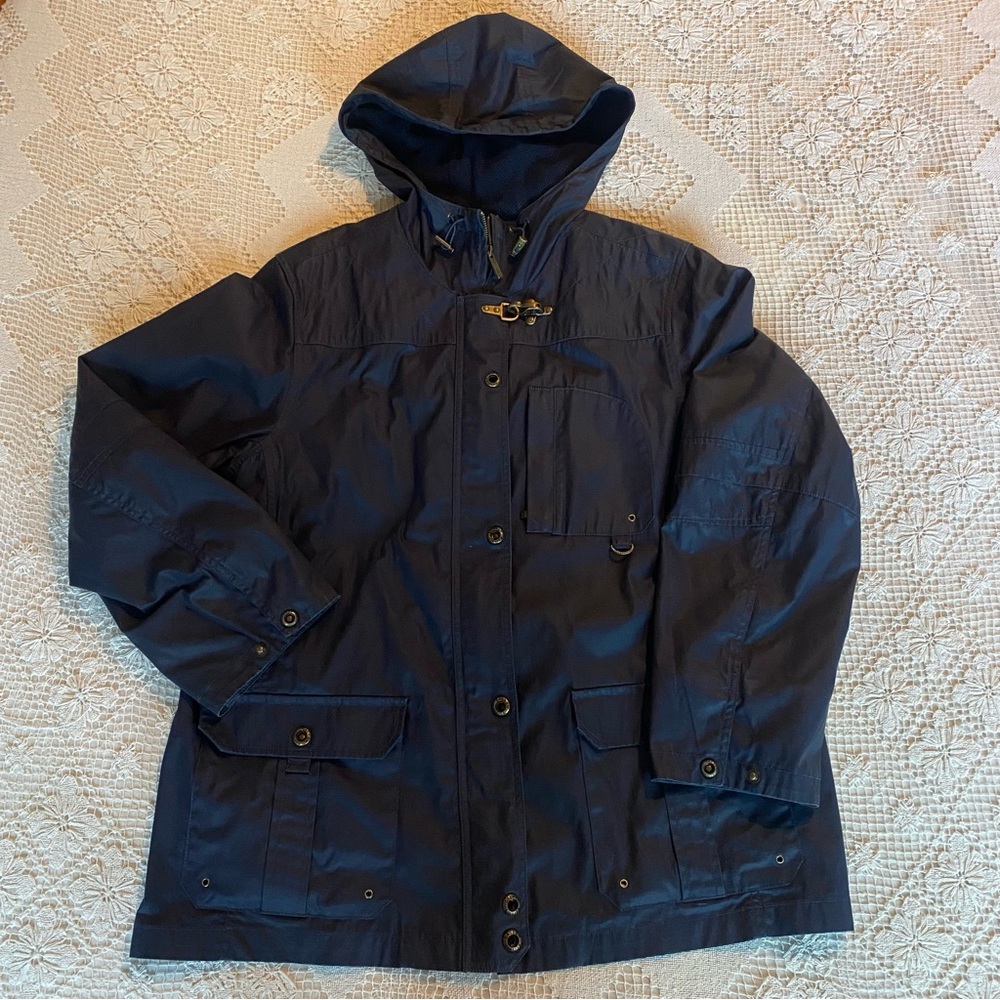 ralph lauren navy blue hardshell field coat / size large - Picture 2 of 6